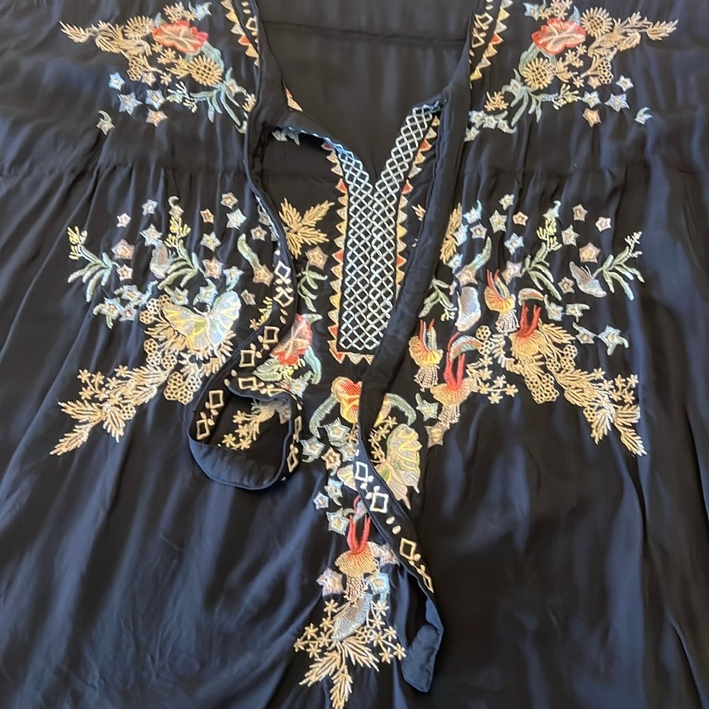 Philosophy slate blue Embroidered Tunic 2X